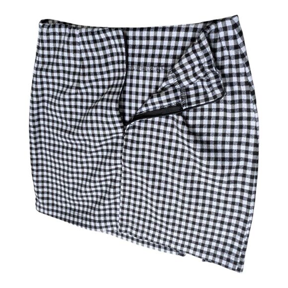 Love On A Hanger Black White Gingham Check Mini Pencil Skirt Size 3 Stretch 25W - Picture 6 of 9